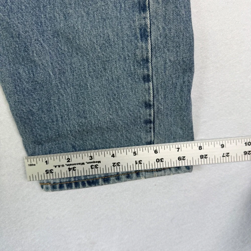 Levis Altered Taper Jeans Mens 38x32 Blue Light Wash Button Fly Reconstructed